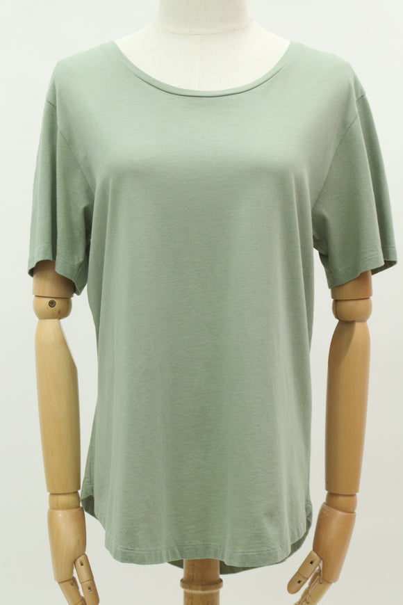 Uネック半袖Tシャツ(グリーン)