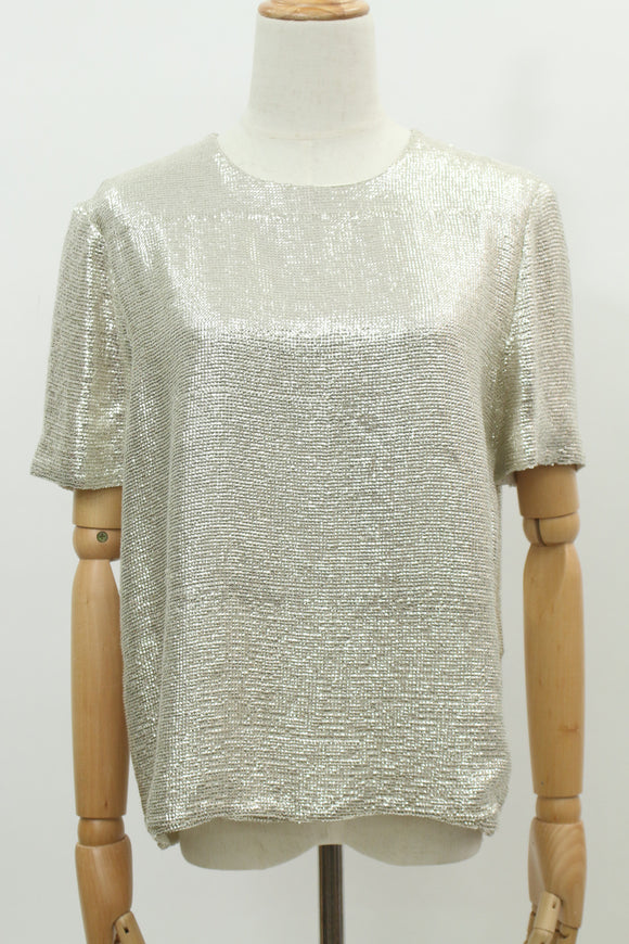 メタリック半袖Tシャツ(シルバー)