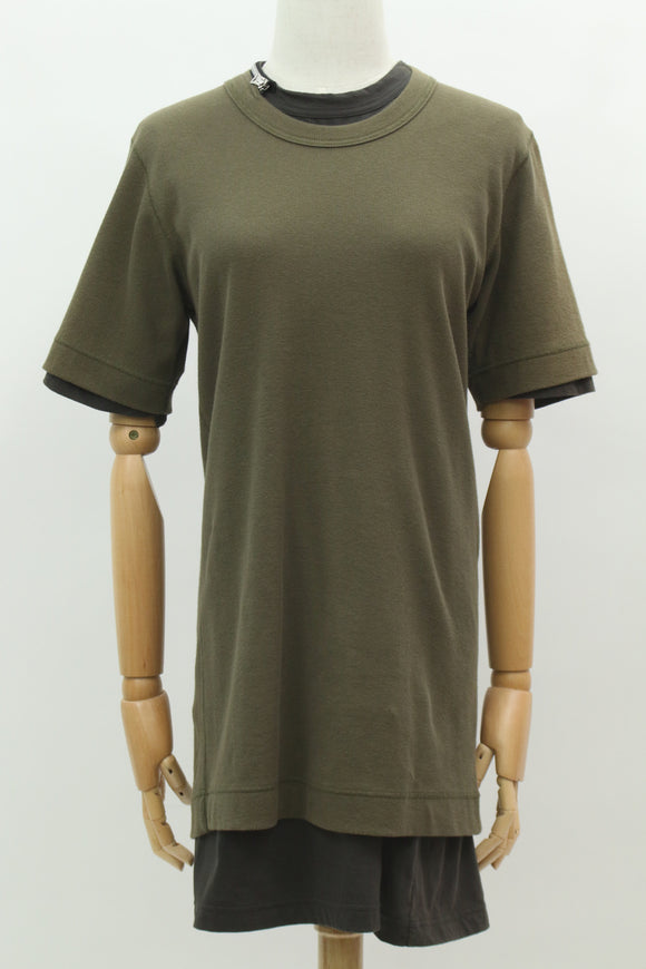 レイヤード半袖Tシャツ(カーキ)