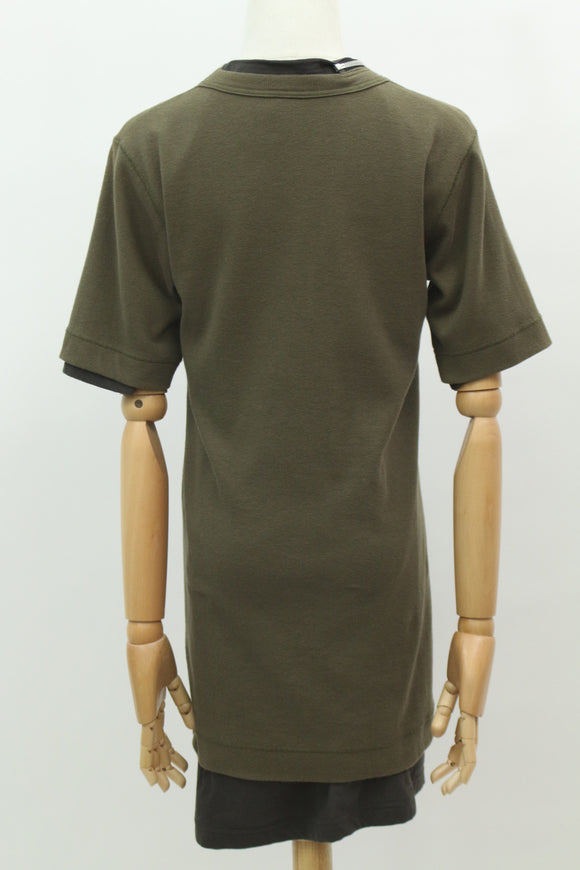 レイヤード半袖Tシャツ(カーキ)