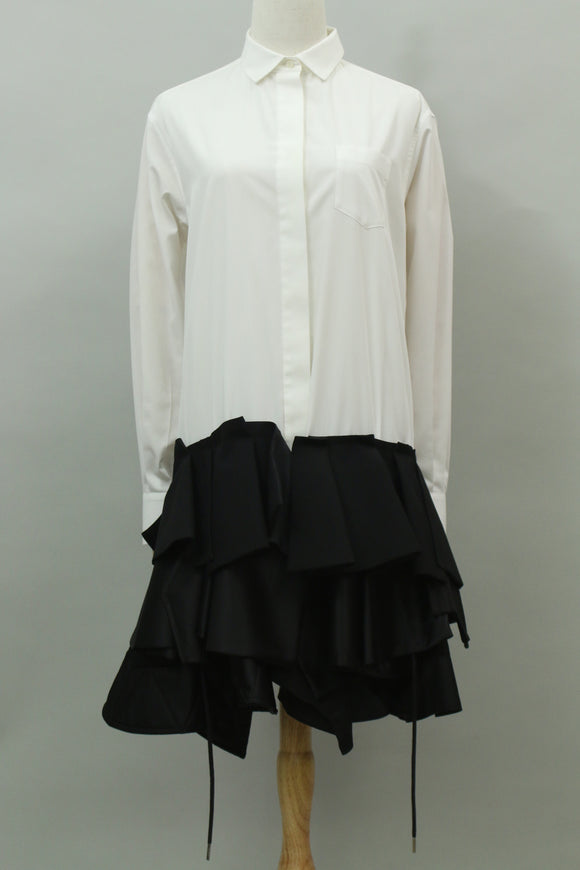 スーツミックスポプリンドレス(ホワイト)