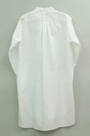 リボンテープ ラウンドヘムロングシャツ(ホワイト)