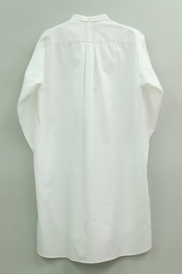リボンテープ ラウンドヘムロングシャツ(ホワイト)