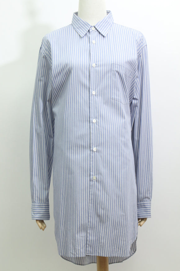 ストライプ ロングシャツ(ブルー)