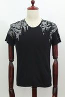 スカル柄プリントTシャツ(ブラック)