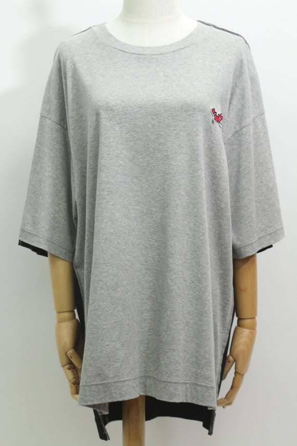 前後バイカラーTシャツ(グレー)