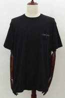 ロゴ刺繍麻紐モチーフTシャツ(ブラック)