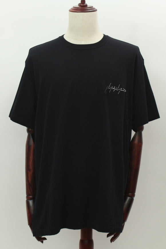 ロゴ刺繍麻紐モチーフTシャツ(ブラック)