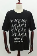 ロゴプリント サイドスリットTシャツ(ブラック)