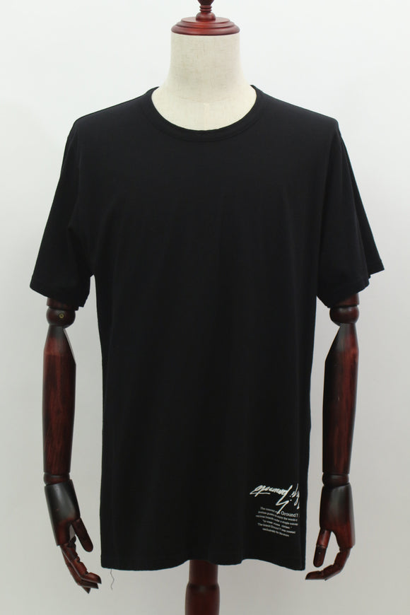 ロゴプリント サイドスリットTシャツ(ブラック)