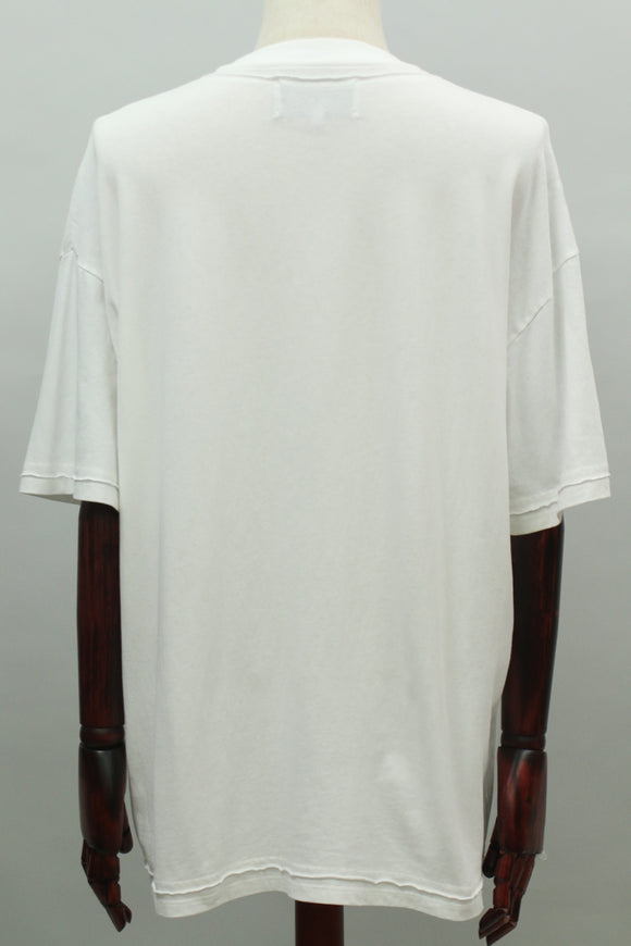 切りっぱなし ポケットTシャツ(ホワイト)