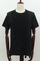 フリル サイドスリットTシャツ(ブラック)