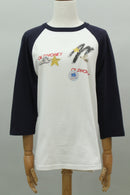 ロゴプリント ラグランTシャツ(ネイビー)