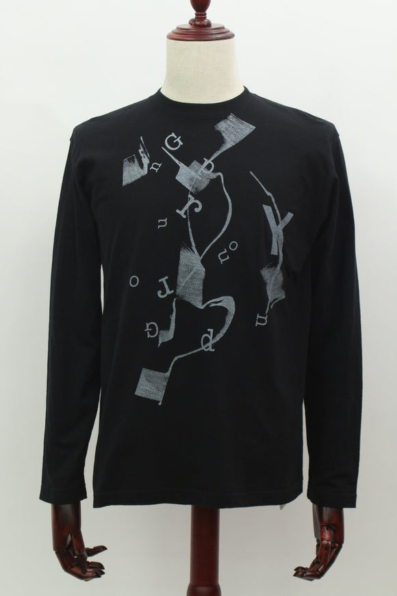 ロゴプリント長袖Tシャツ(ブラック)