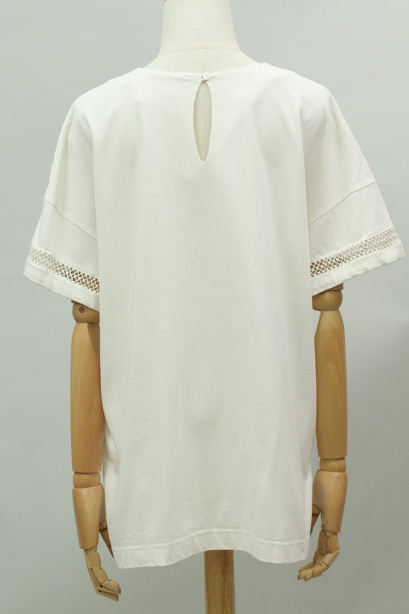インドレース半袖Tシャツ(ホワイト)