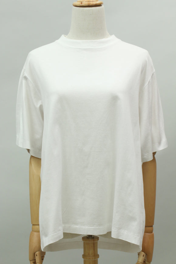 バックオープンギャザー半袖Tシャツ(ホワイト)