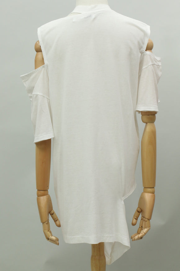 カットデザイン半袖Tシャツ(ホワイト)