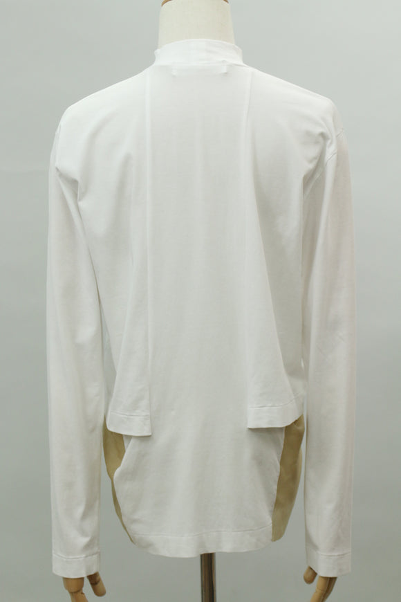 ハイネック長袖デザインTシャツ(ホワイト)
