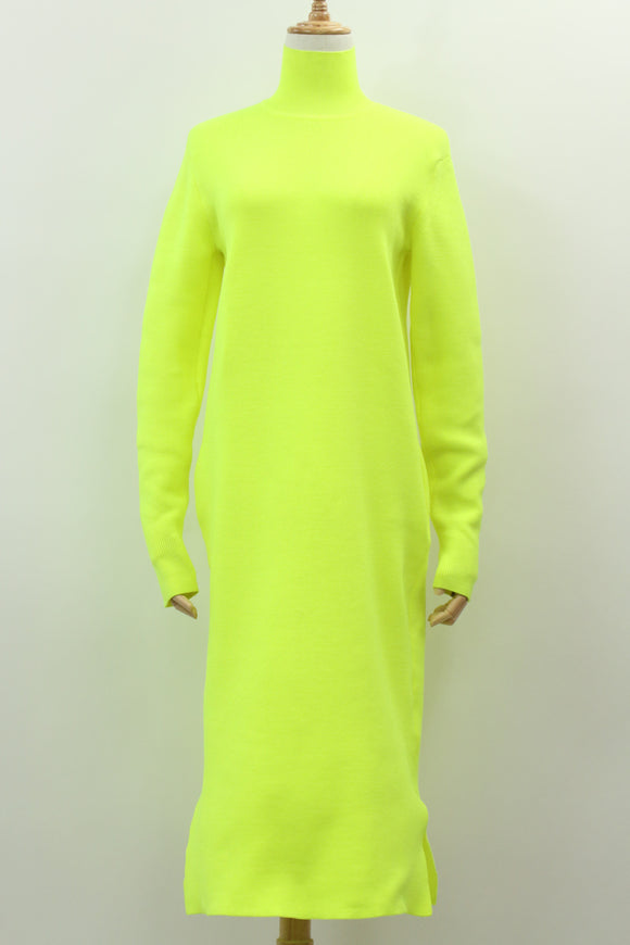 ハイネックニットワンピース(イエロー)
