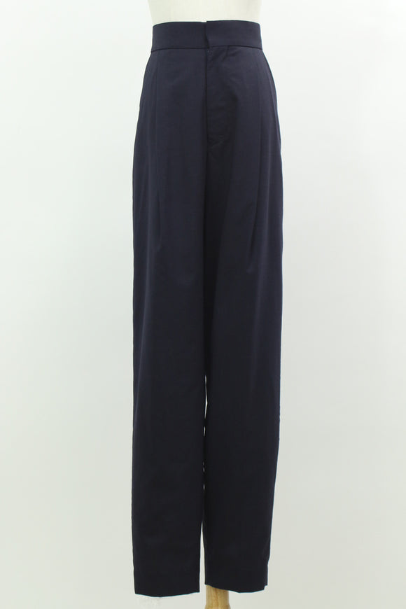 ワンタックツイルテーパードパンツ(ネイビー)