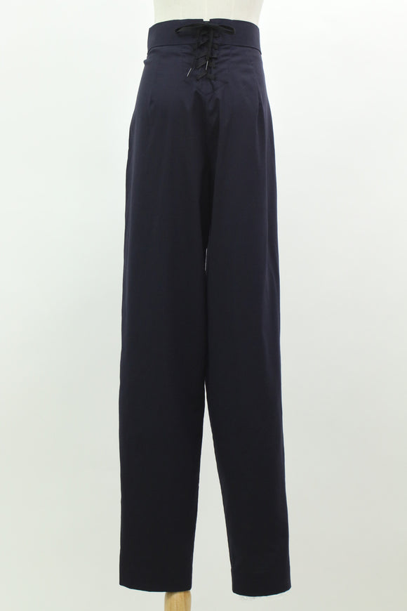 ワンタックツイルテーパードパンツ(ネイビー)