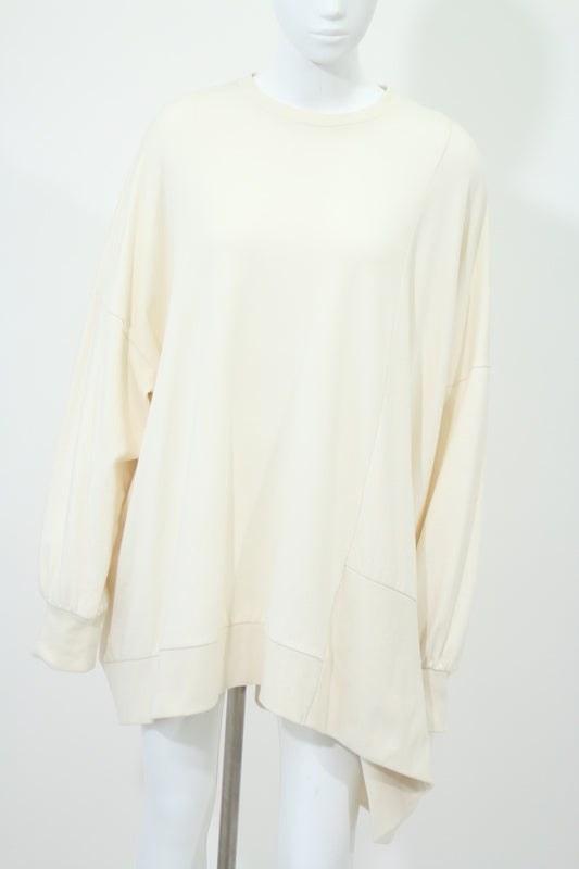 アシンメトリービックロングTシャツ(ホワイト)