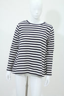 ボーダークルーネックロングTシャツ(ブラック)-1