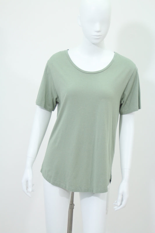 カーキクルーネック半袖Tシャツ(グリーン)