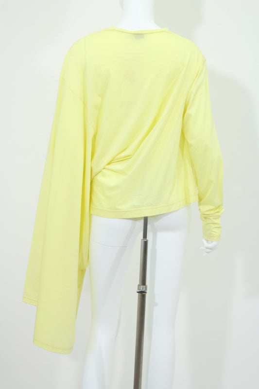 アシンメトリーデザイン半袖Tシャツ(イエロー)