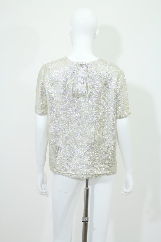 メタリック半袖Tシャツ(シルバー)