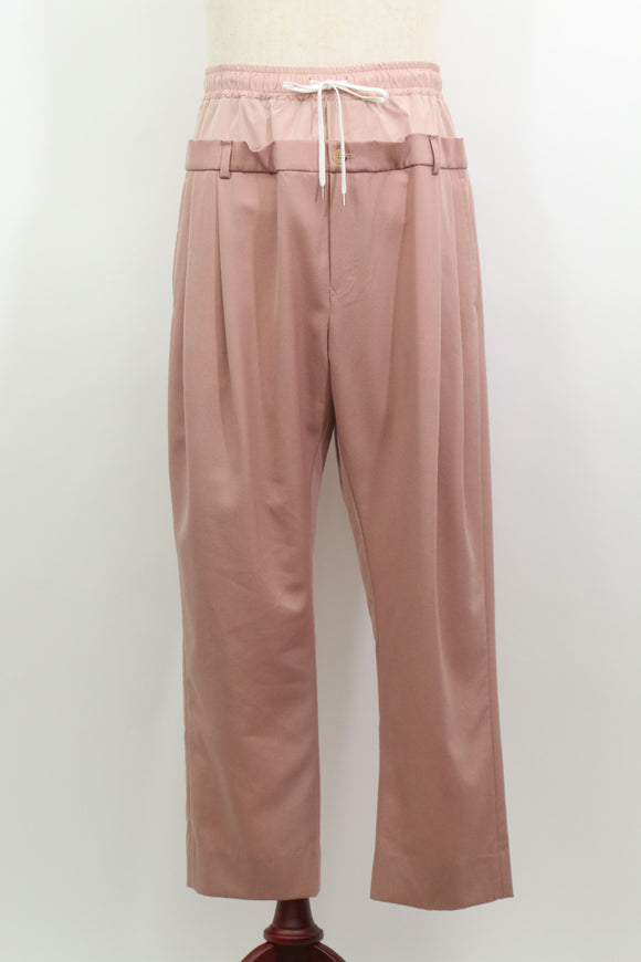 異素材切替 レイヤードッキングパンツ(ピンク) - 1_3cc2b2cf-bb09-4f68-ab27-584b519c09e4