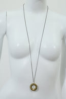 ハンドメイドリングデザインロングネックレス(ゴールド)-1