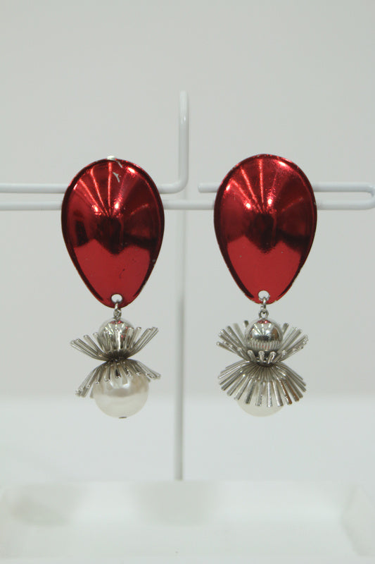 ストーンデザインピアス(シルバー)