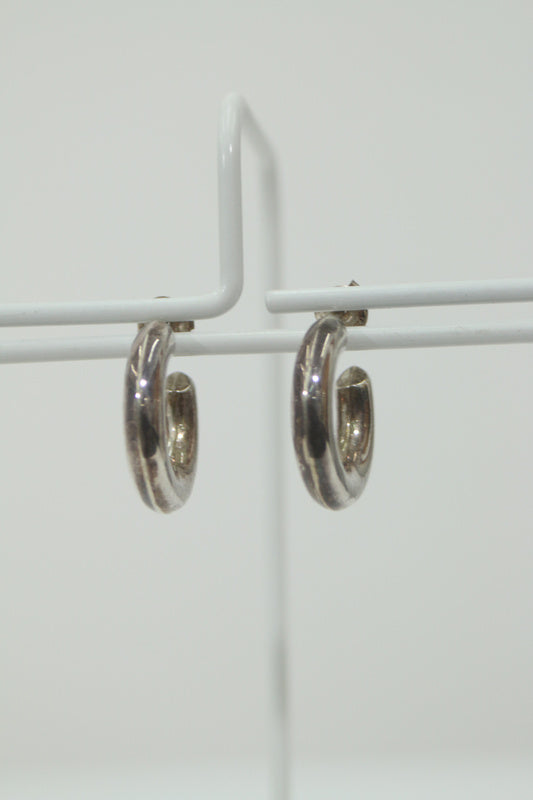 リングフープデザインピアス(シルバー)
