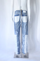ブリーチ加工ウォッシュデニムパンツ(ブルー)-2