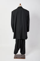 サスペンダー付サルエルワイドパンツ (ブラック)