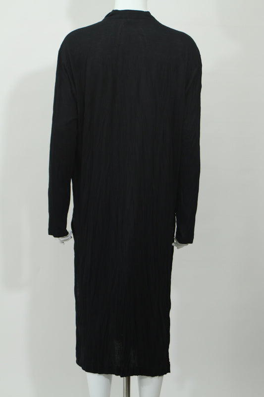 しわ加工ロングシャツ(ブラック)