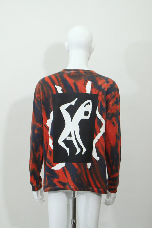 タイダイ染長袖Tシャツ(レッド)