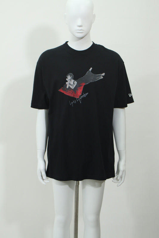 グラフィックプリント長袖Tシャツ(ブラック)