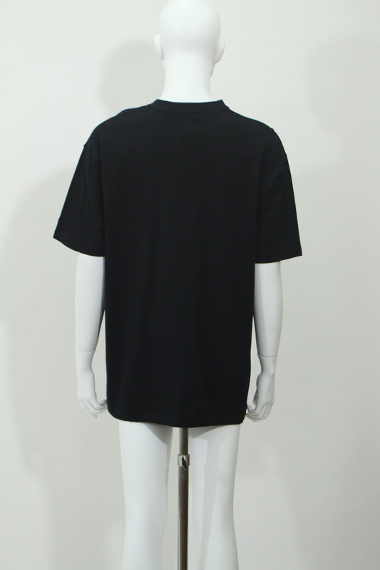 グラフィックプリント長袖Tシャツ(ブラック)