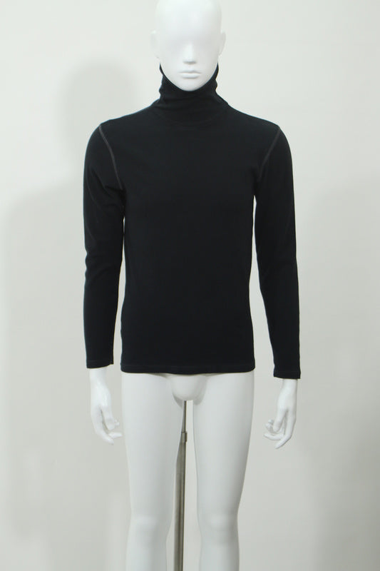 タートルネック長袖カットソー(ブラック)