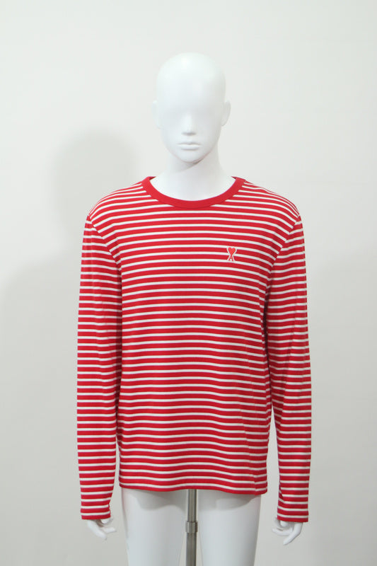 ボーダー長袖Tシャツ(レッド)