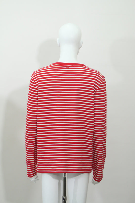 ボーダー長袖Tシャツ(レッド)