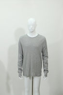 ワッフル長袖Tシャツ(グレー)-1