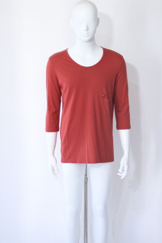 クルーネック長袖Tシャツ(レッド)