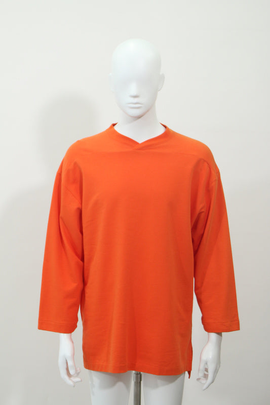 Vネック長袖Tシャツ(オレンジ)