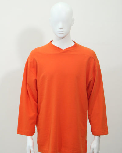 Vネック長袖Tシャツ(オレンジ)