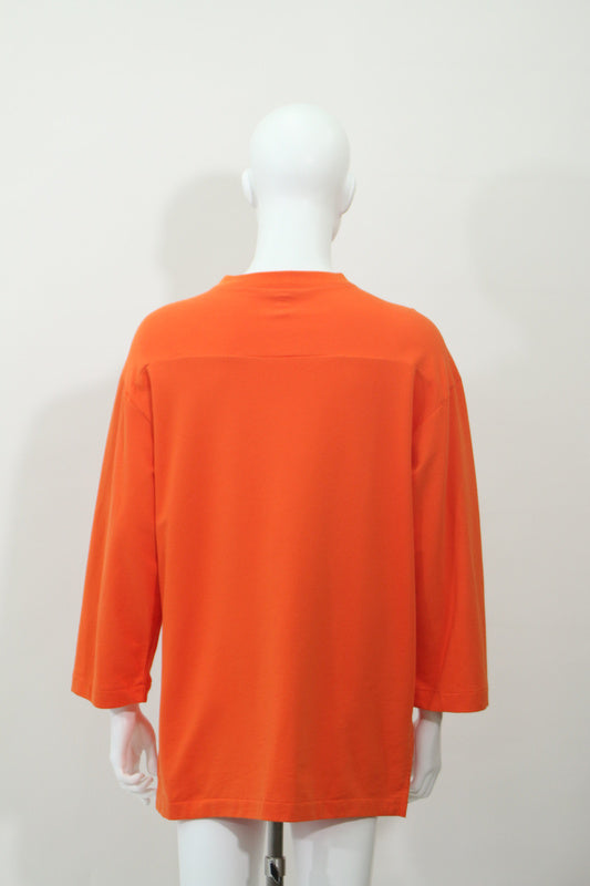 Vネック長袖Tシャツ(オレンジ)
