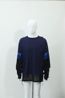 メッシュドッキング長袖Tシャツ(ネイビー)-1