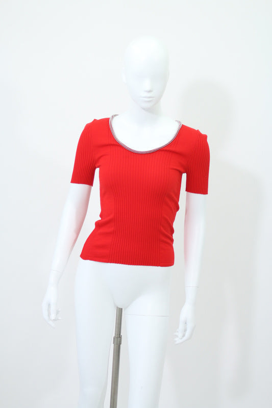 ニットTシャツ(レッド)
